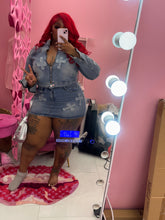 The 3D Denim Cross Skirt Set